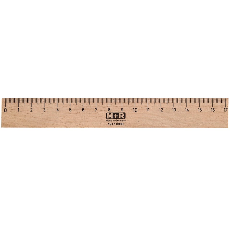 M+R Wooden Ruler 17 cm