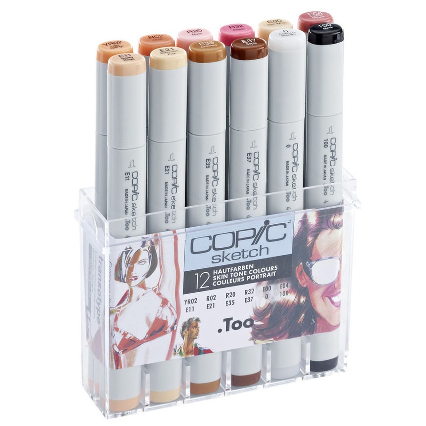 Copic Sketch Marker Set - Skin Tones (pack of 12) for sale online