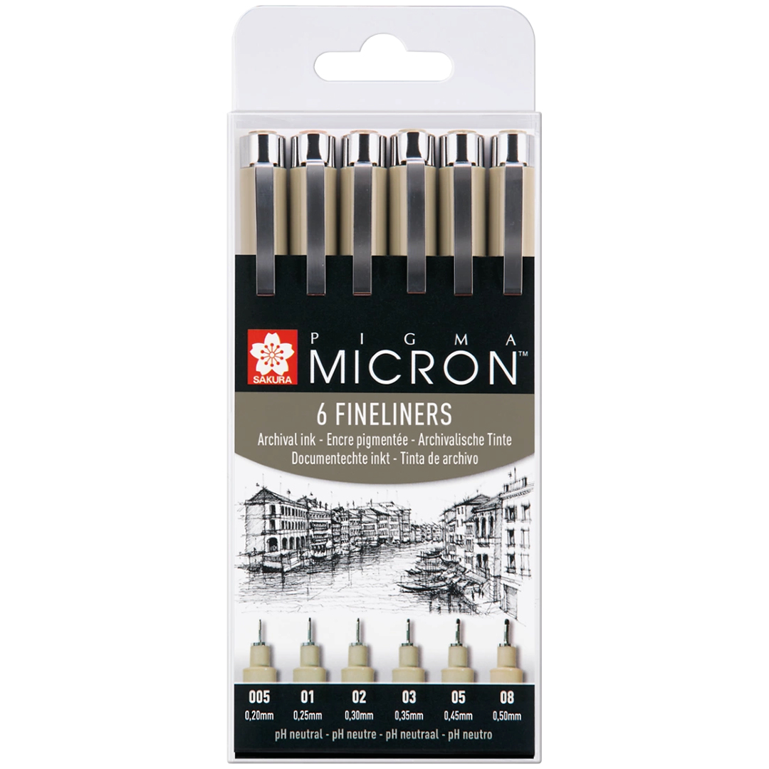 Onderscheid Erfgenaam Stralend Sakura Pigma Micron Fineliner 6-set | Pen Store