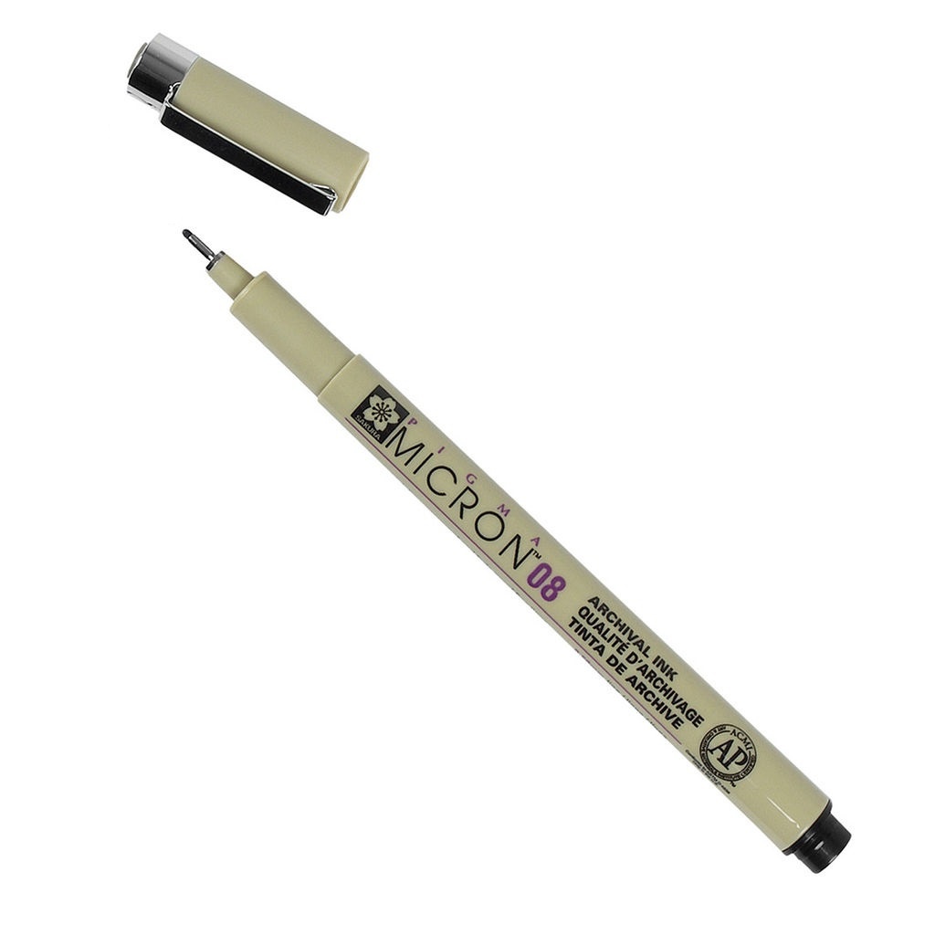 Pigma Micron Fineliner 6-set + 1 Brush Pen + 1 PN