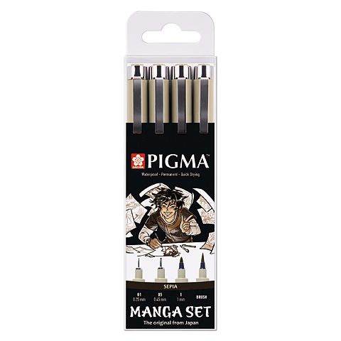 Pigma Sepia Manga 4-set in the group Pens / Product series / Pigma Micron at Pen Store (103540)