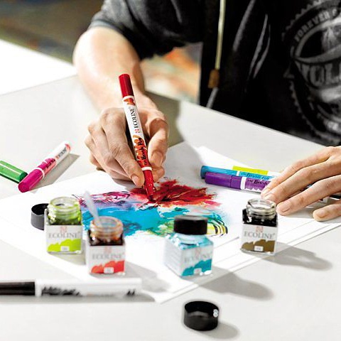 genetisch einde Dokter Ecoline Brush Pen Beige Pink 5-set | Pen Store
