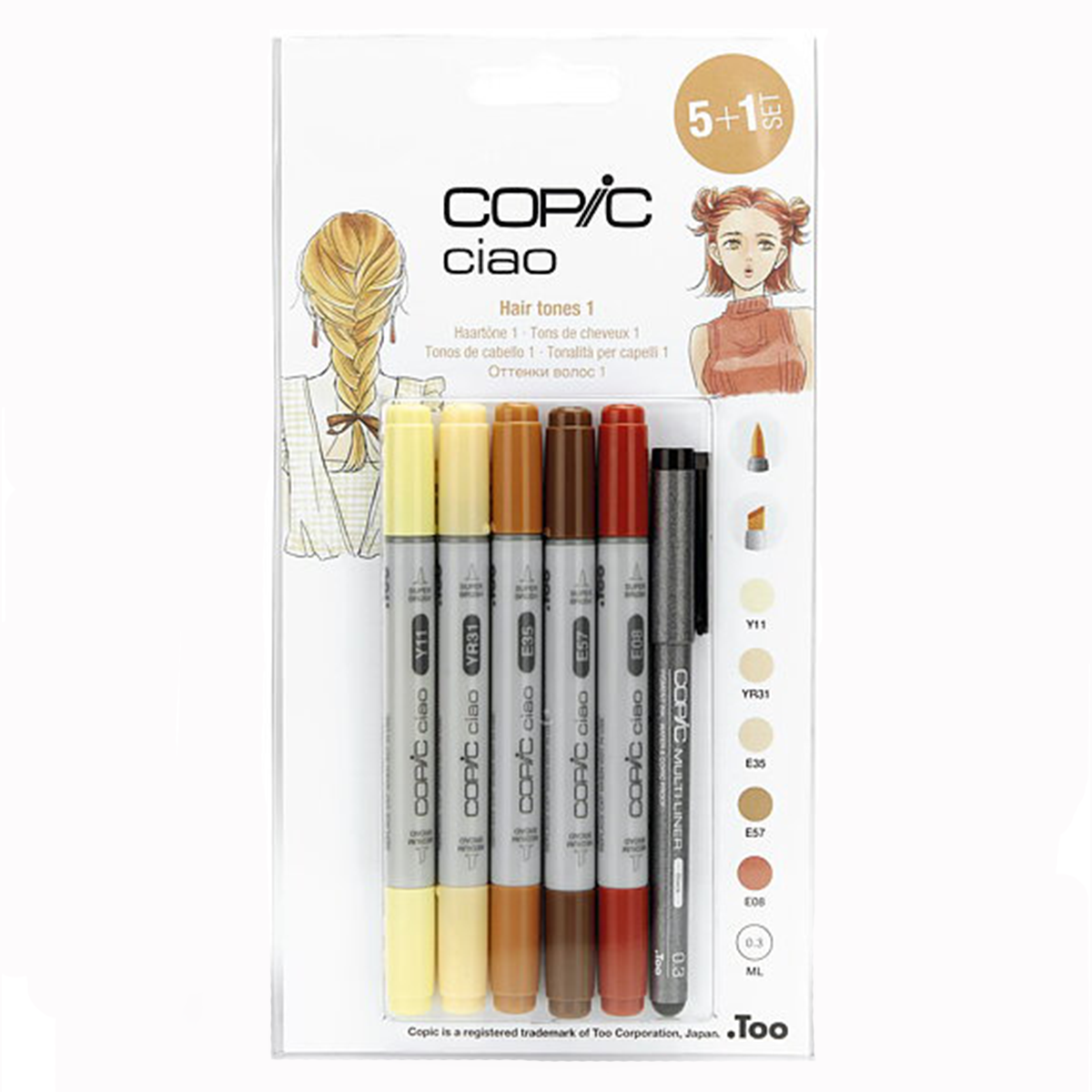 Ciao 5+1 Fineliner Hair Tones 1 in the group Pens / Artist Pens / Illustration Markers at Pen Store (103868)