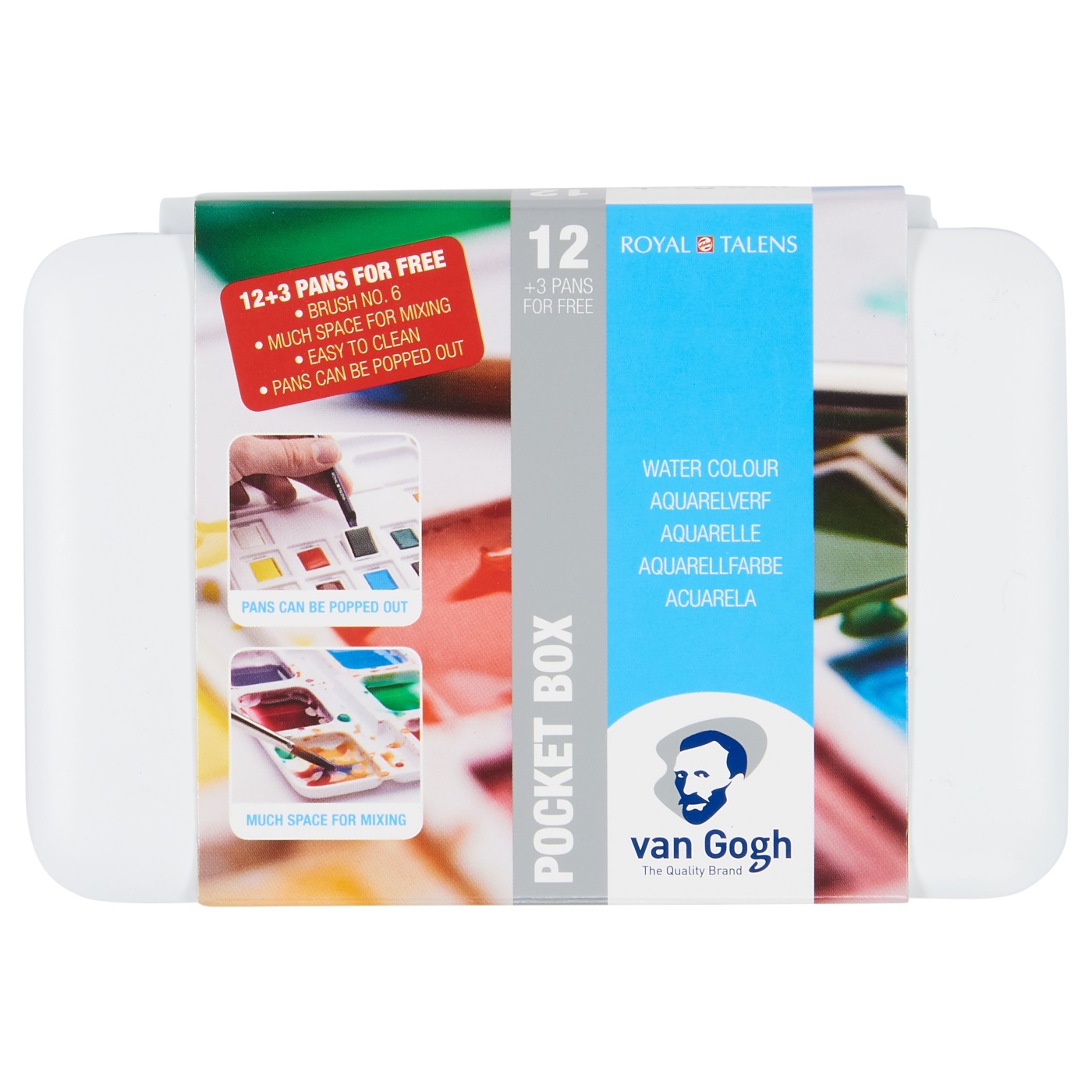 Pocket Box Water Color - Set of 15 in the group Art Supplies / Colors / Watercolor Paint at Voorcrea (104063)