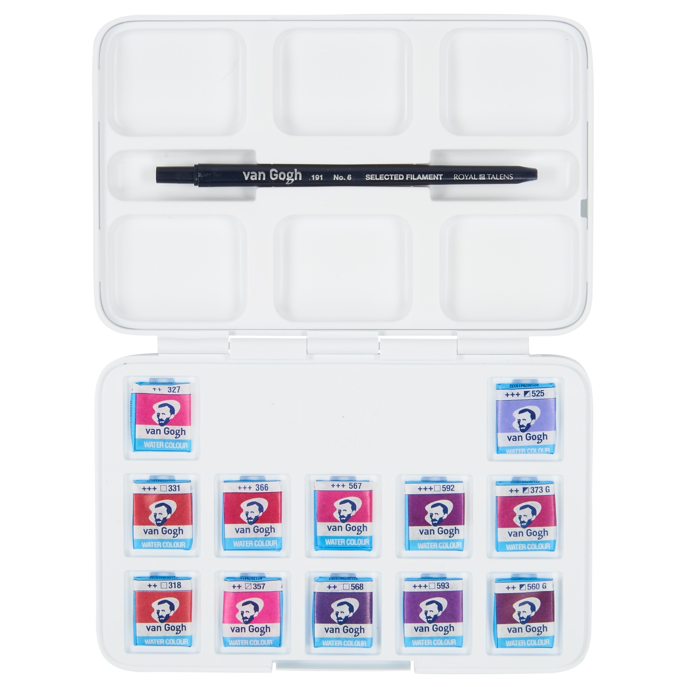Pocket Box Water Color Pinks & Violets - Set of 12 in the group Art Supplies / Colors / Watercolor Paint at Pen Store (104066)