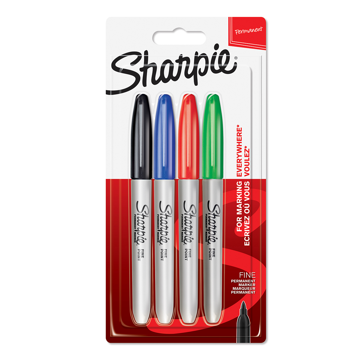 Sharpie Fine Marker 4-pack Basic