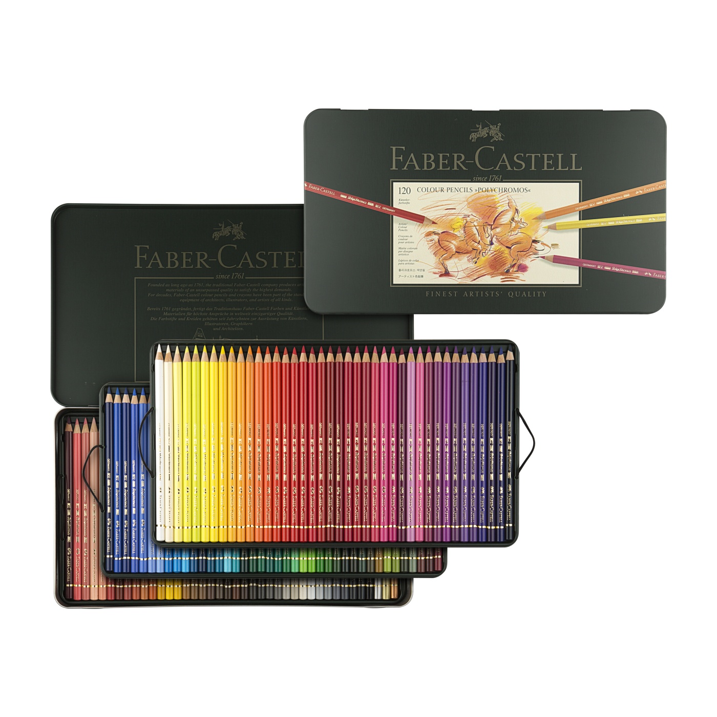 Faber-Castell Polychromos Artist Colored Pencils Set - Premium Quality  Polychromos Colored Pencils 120 Tin Gift Set Includes Pencil Sharpener