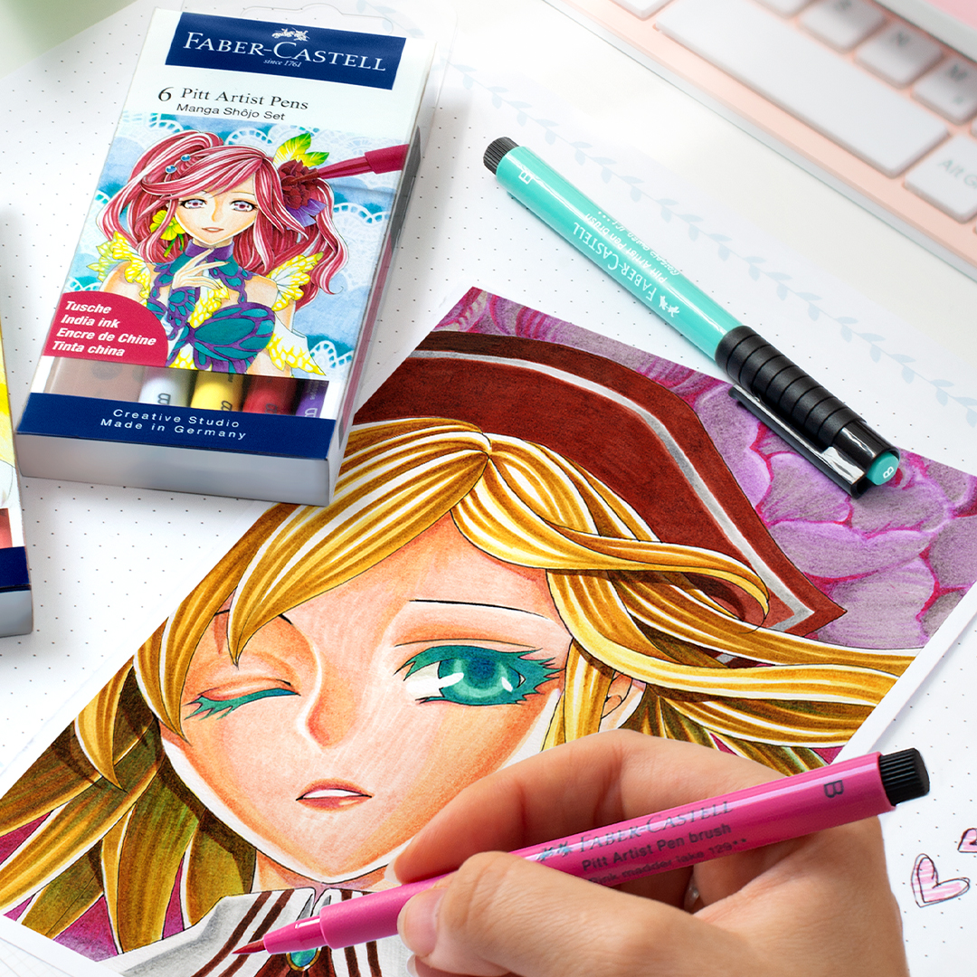PITT Artist Brush 6-set Manga Shojo in the group Pens / Artist Pens / Brush Pens at Pen Store (105147)