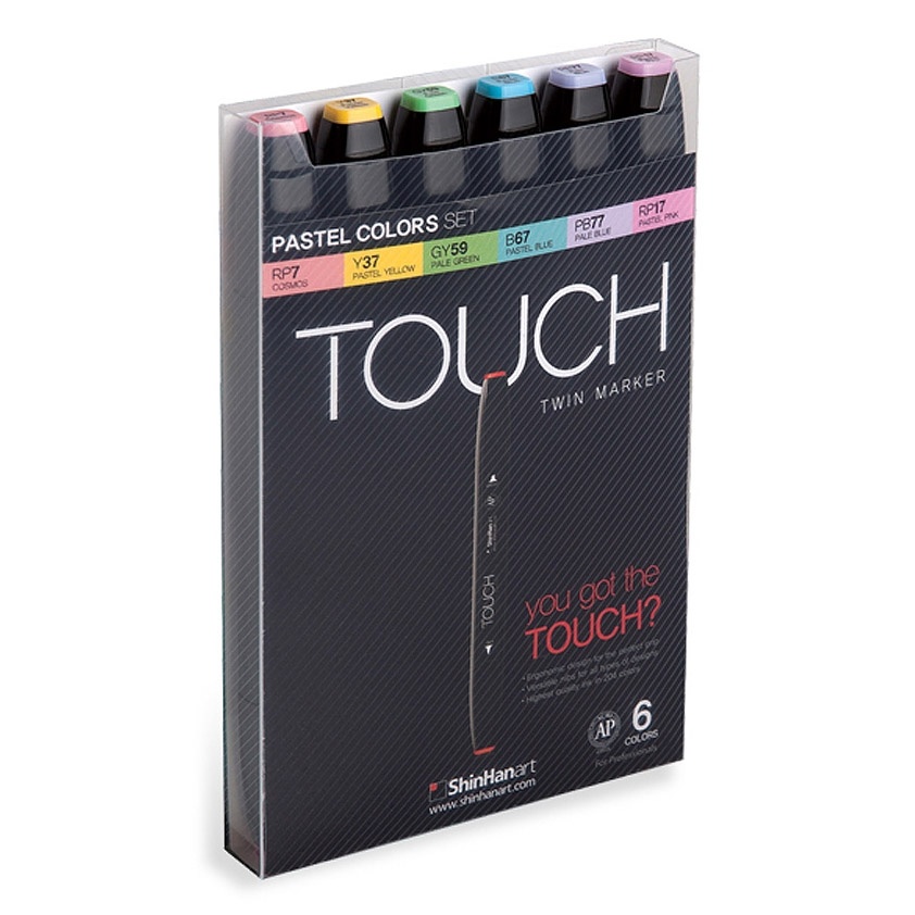 Twin Marker 6-set Pastel in the group Pens / Artist Pens / Felt Tip Pens at Pen Store (105853)