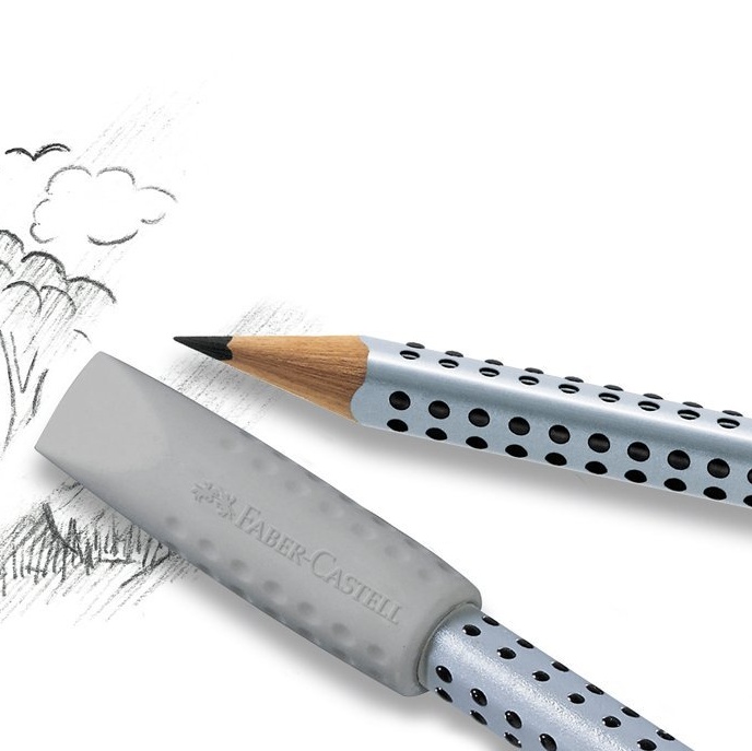 10 x FABER-CASTELL Grip 2001 Eraser Cap Pencil Lead Protector Color Blue 