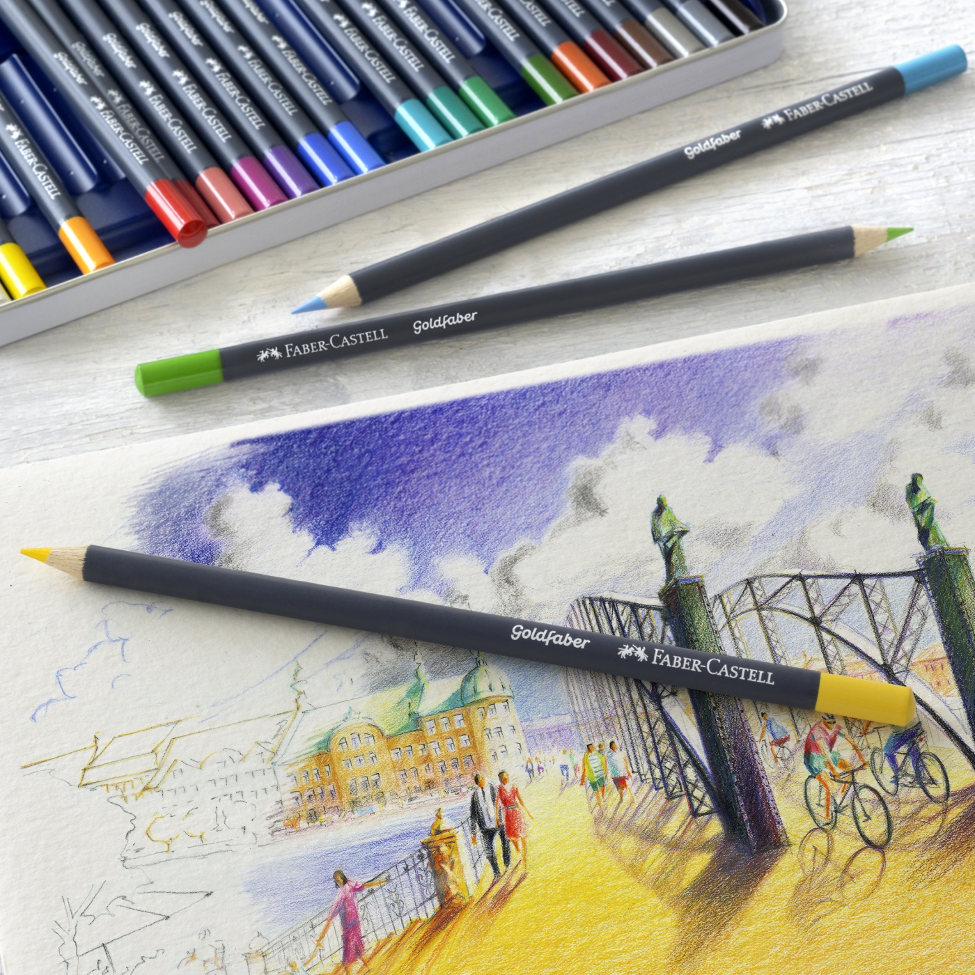 Color Pencil Goldfaber Aqua 12-set in the group Pens / Artist Pens / Colored Pencils at Pen Store (106635)