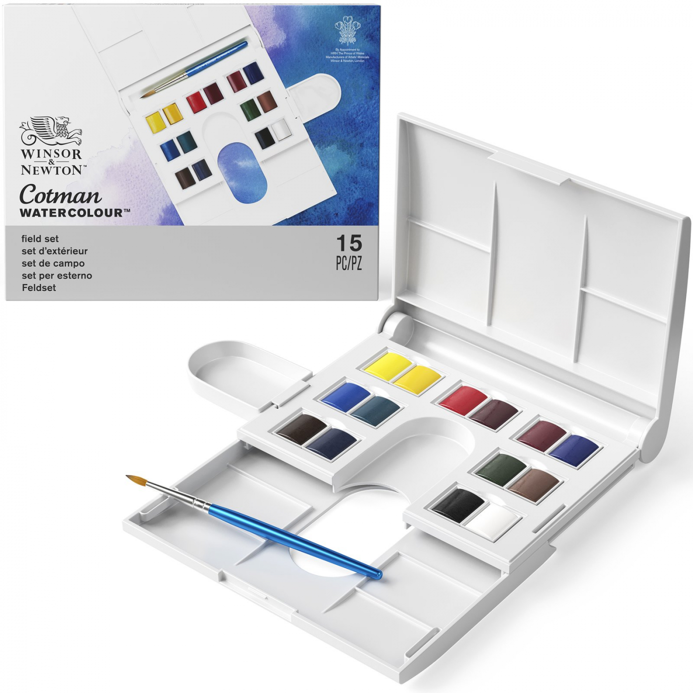 Cotman Watercolour Complete Pocket Set (16 Colors) (Winsor