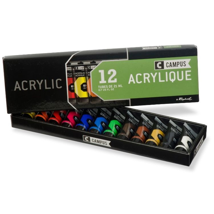 Campus Acrylic Set 12x21ml in the group Art Supplies / Colors / Acrylic Paint at Pen Store (107970)
