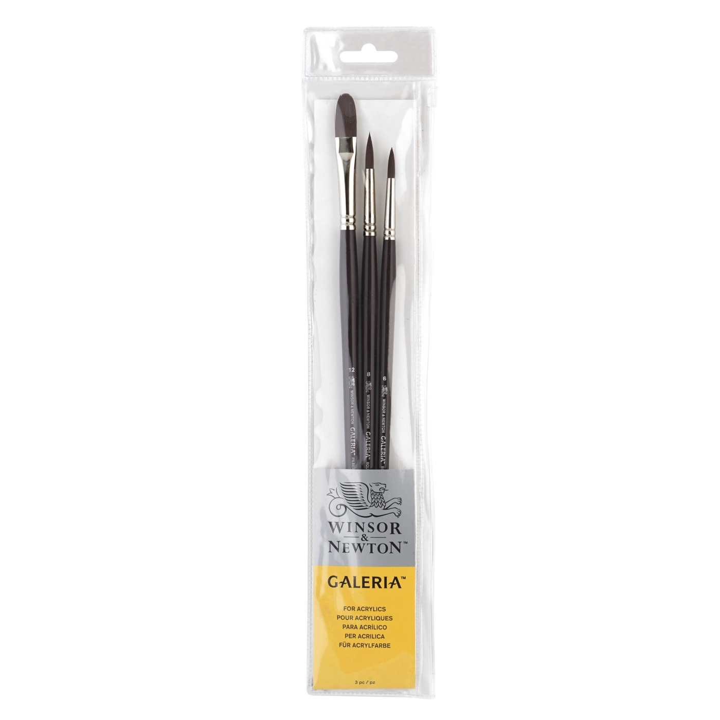 Winsor & Newton Galeria Brush Round/Long Handle 3-set