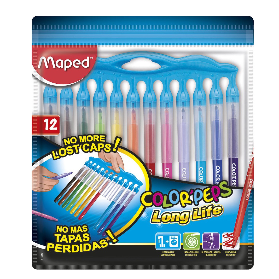 Maped Color Peps Brush Tip Pens Markers Felt Tips Washable Stationery Childrens