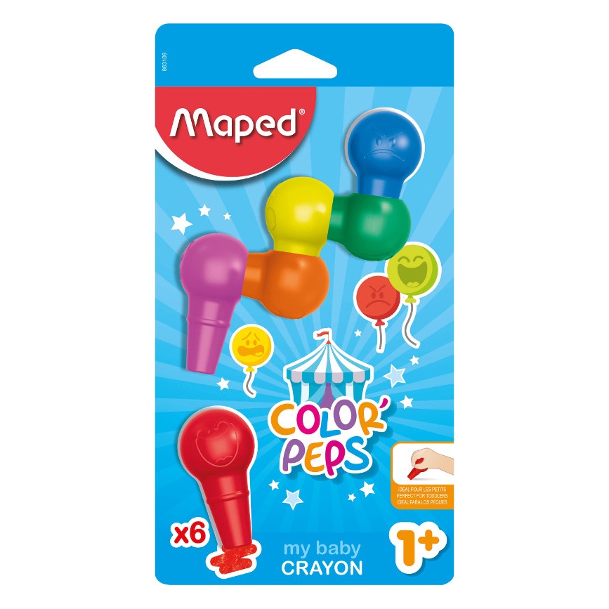 Color Peps Baby Crayons - Set of 6 in the group Kids / Kids' Pens / Crayons for Kids at Pen Store (108776)