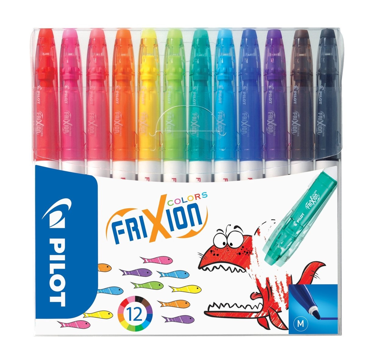 Pilot FriXion Colors Erasable Marker - 12 Color Set /Value Set which Attached The Eraser Only for Friction