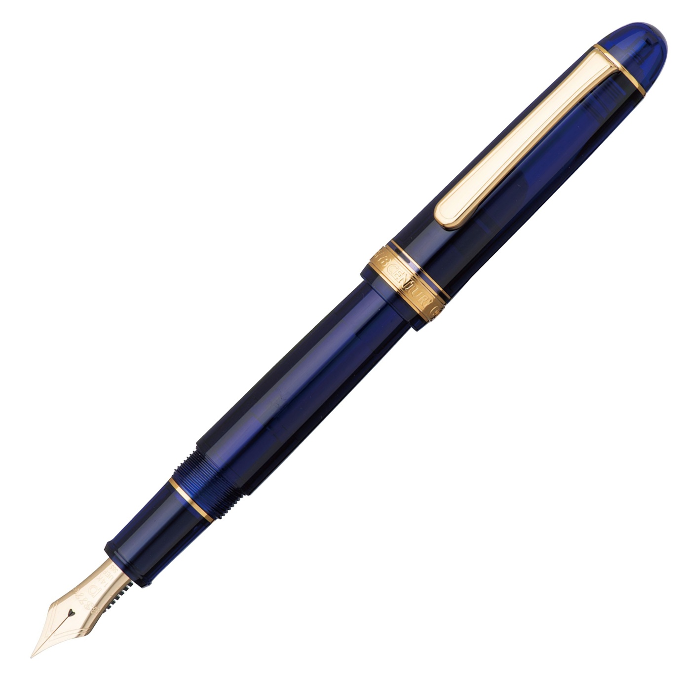 Platinum Century Gold Trim Fountain Pen Chartres Blue | Pen Store