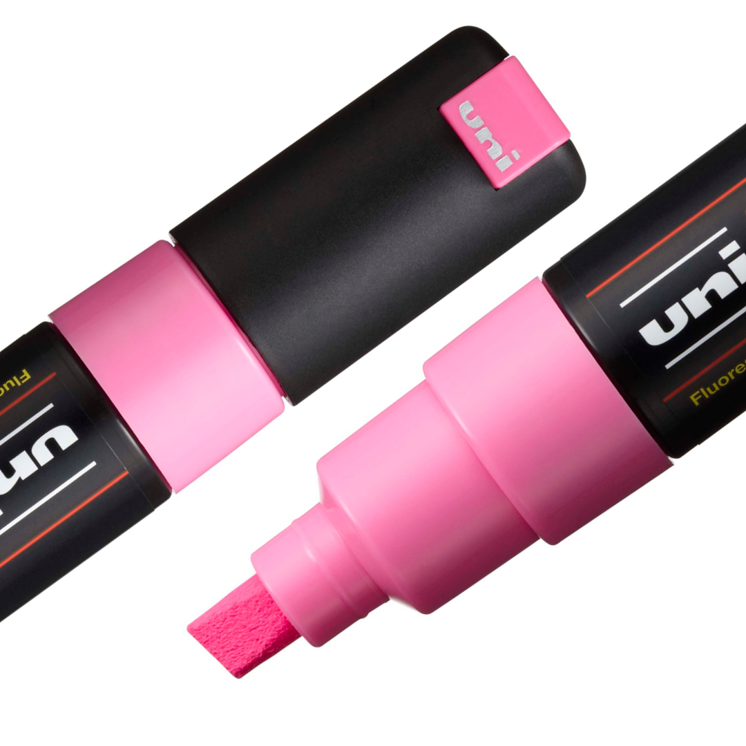 POSCA Marker PC-8K 4er Set Neon - Breite Keilspitze 8 Mm, Wasserbasiert, Für Alle Oberflächen