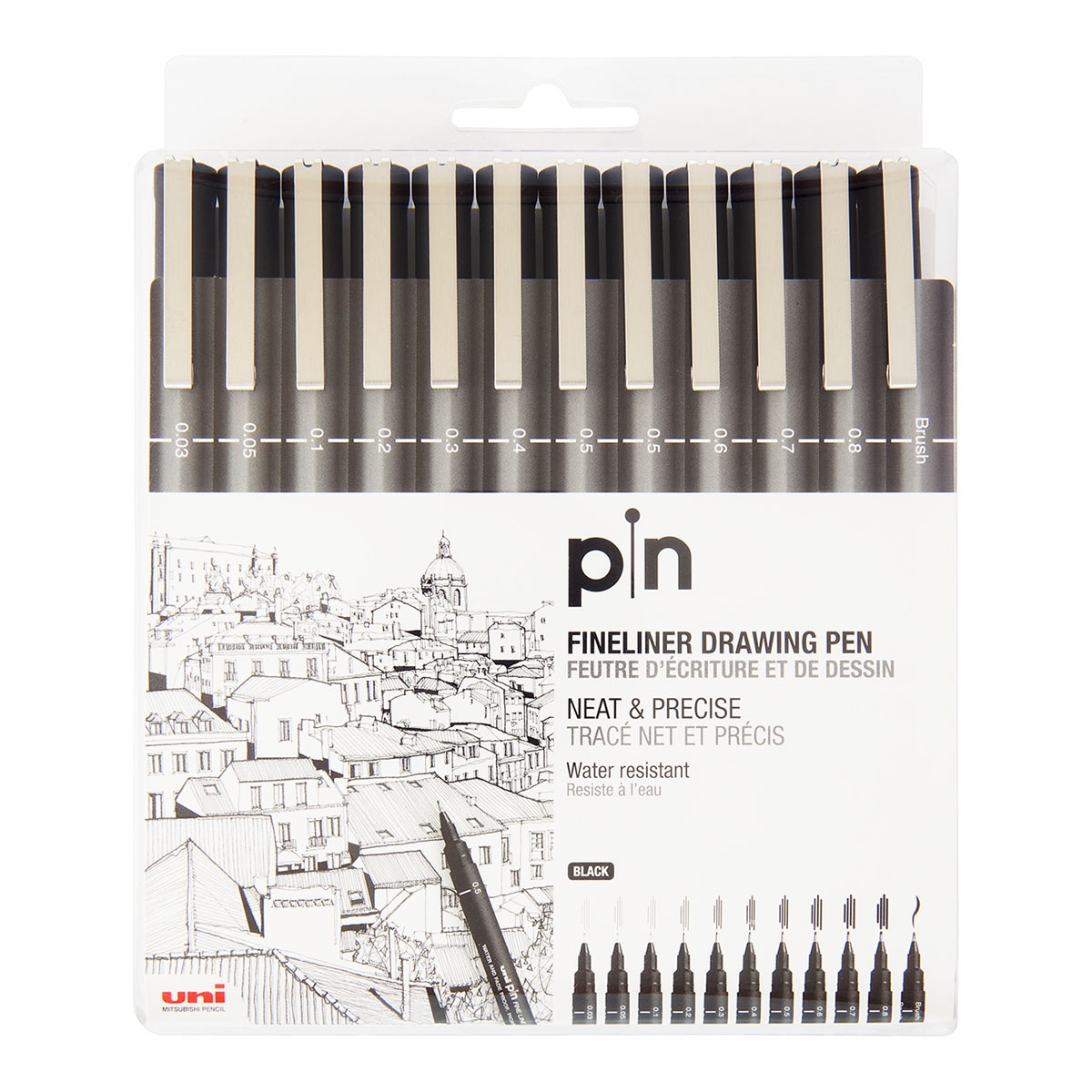 Pin Fineliner 12-set in the group Pens / Writing / Fineliners at Pen Store (110440)
