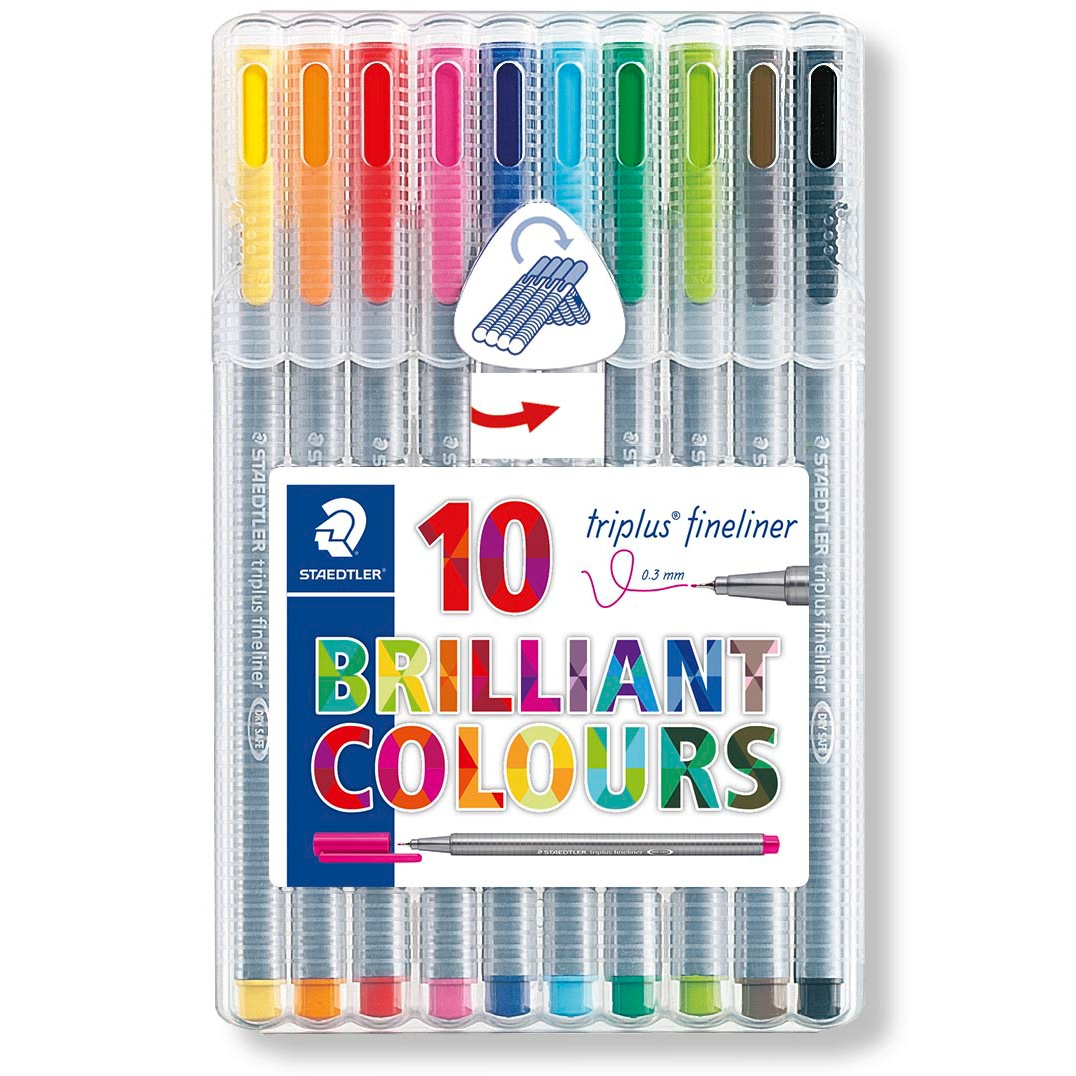 Triplus Fineliner 10-pack in the group Pens / Artist Pens / Felt Tip Pens at Pen Store (110868)