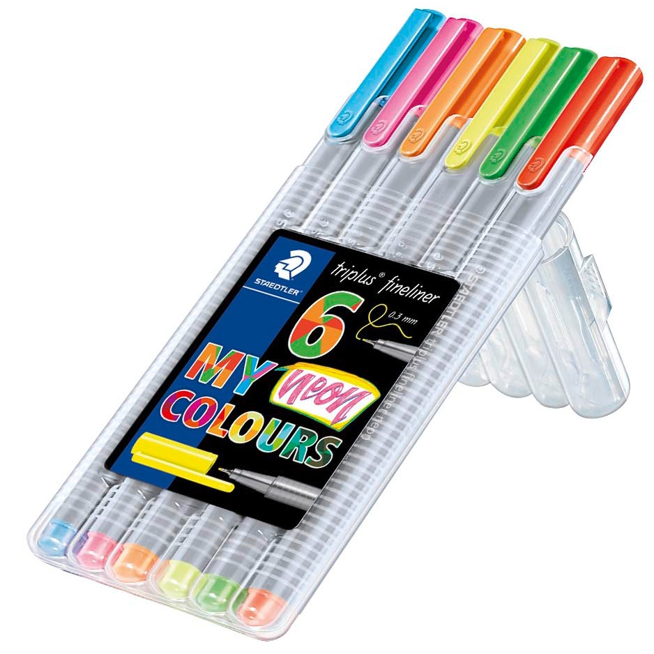 20 Staedtler Triplus Fineliner Markers with Roll-Up Case