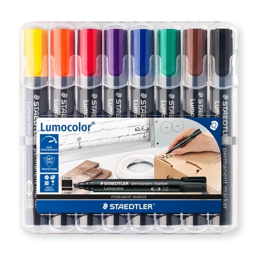 8-pack Lumocolor permanent chisel in the group Pens / Office / Markers at Pen Store (111001)