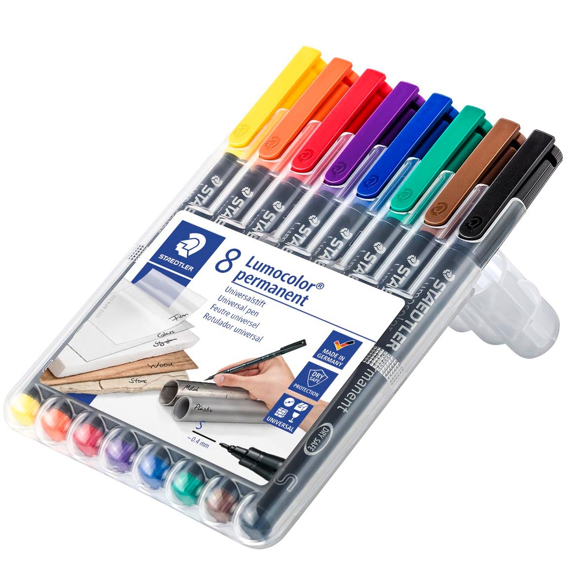 STAEDTLER 312 WP4 Lumocolor Non Permanent Broad Universal Markers Pack of 4. 