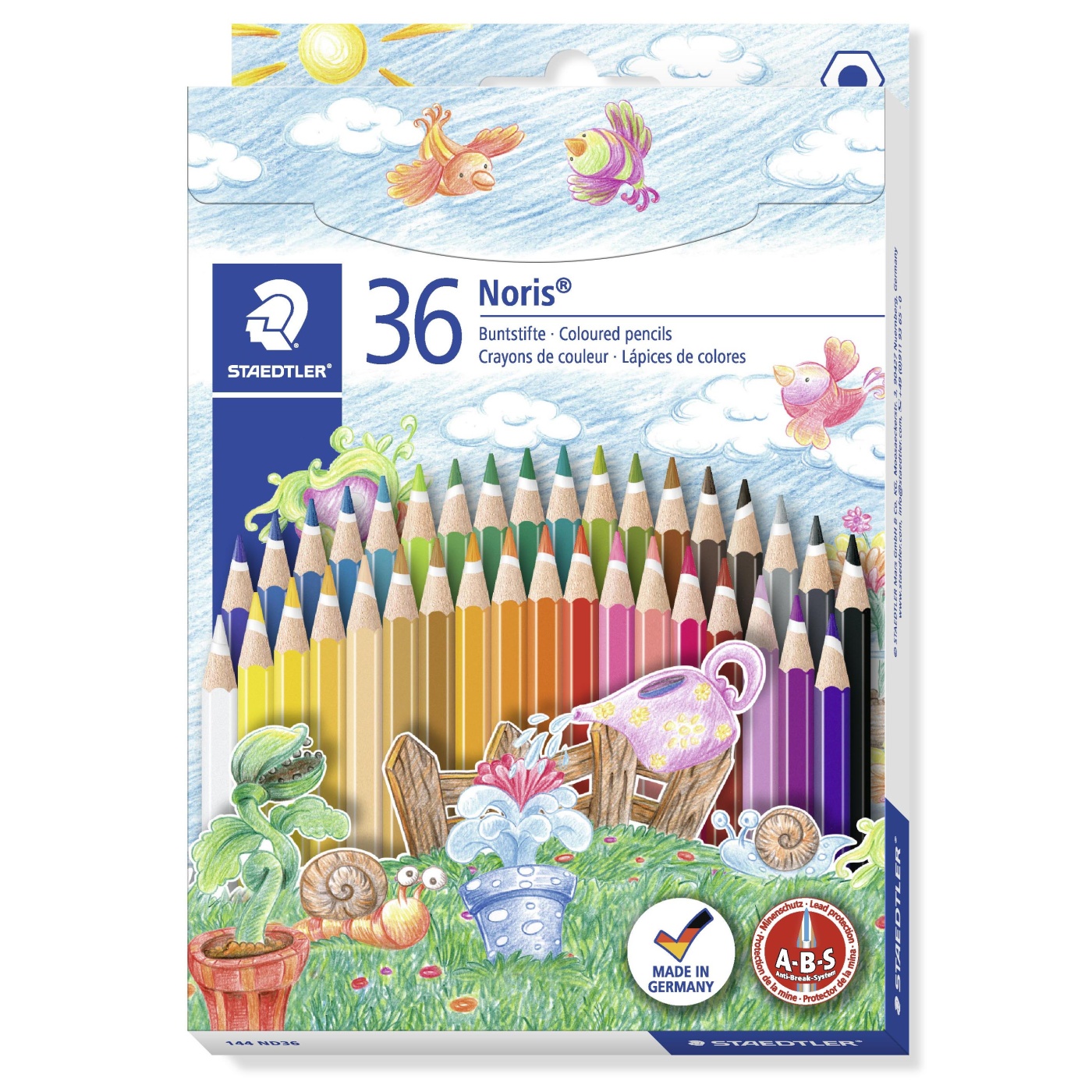 Staedtler Noris WOPEX colour 185 C12 Colouring Pencil Cardboard Wallet of 12 Assorted Colours