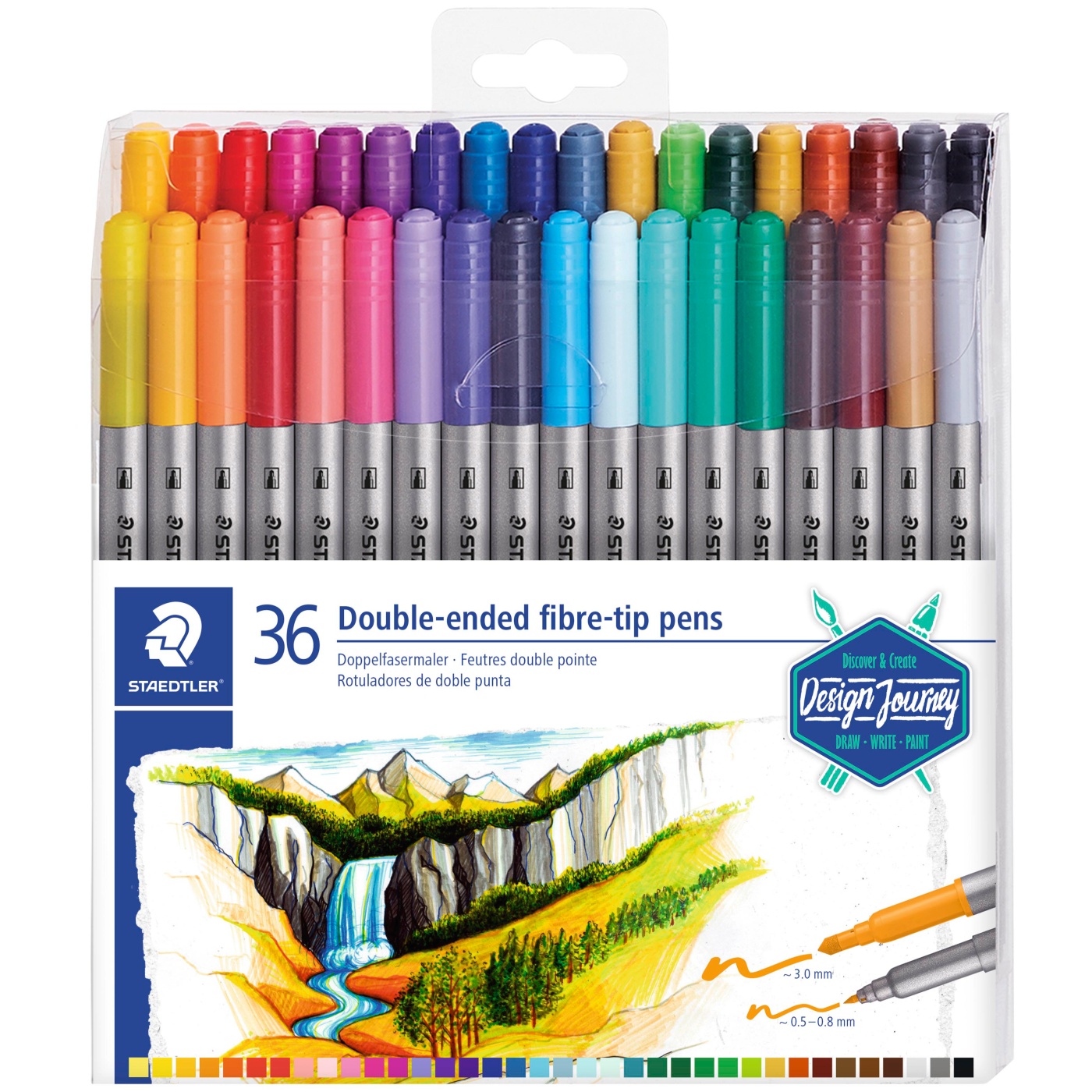 Noris Club Double-ended fibre-tip 36-set in the group Pens / Artist Pens / Felt Tip Pens at Pen Store (111228)