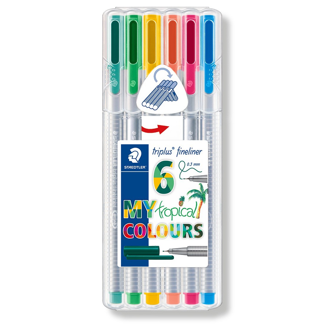 Triplus Fineliner Tropical 6-pack in the group Pens / Artist Pens / Felt Tip Pens at Pen Store (111240)