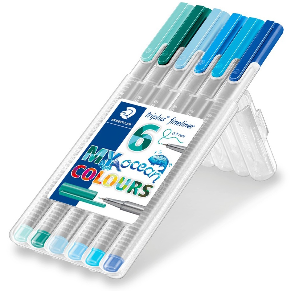 Triplus Fineliner Ocean 6-pack in the group Pens / Artist Pens / Felt Tip Pens at Pen Store (111241)