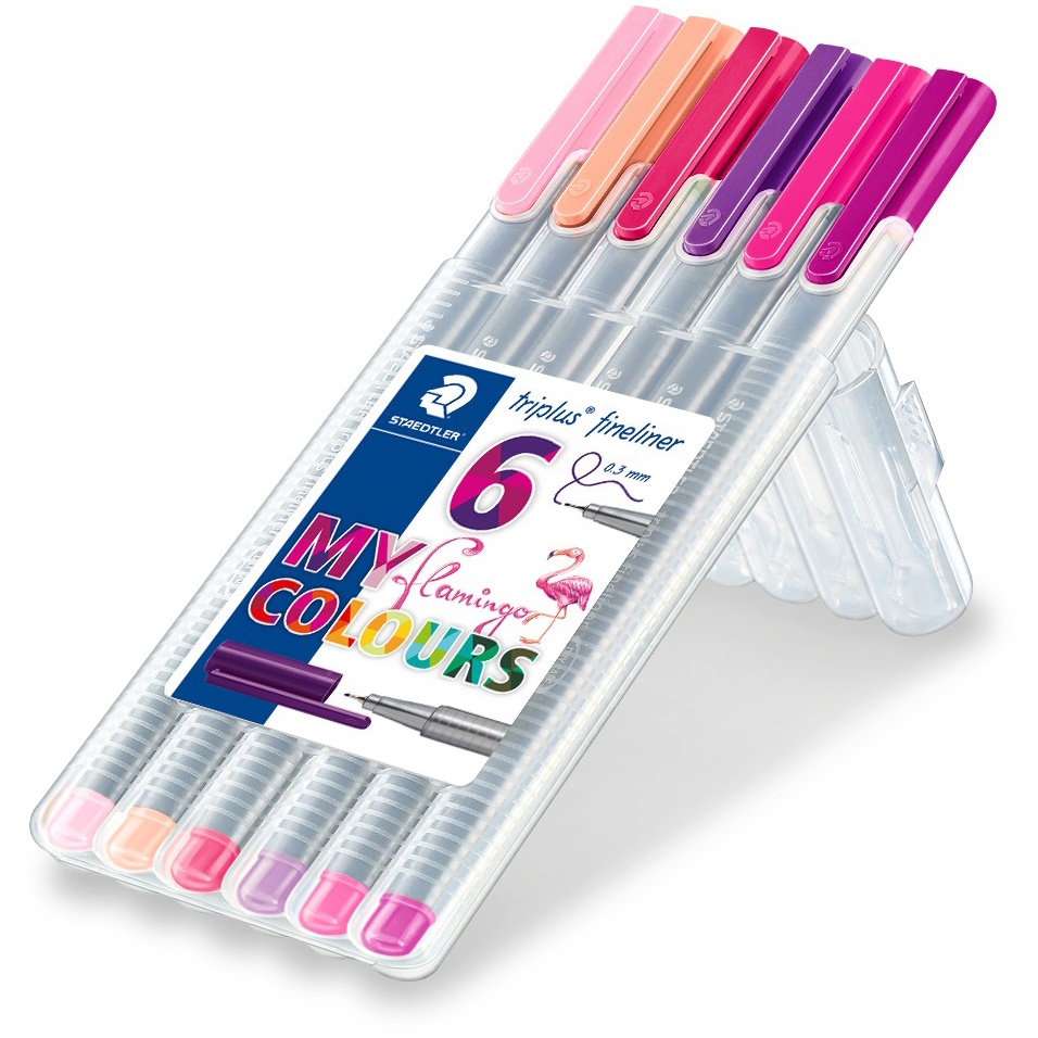 Triplus Fineliner Flamingo 6-pack in the group Pens / Artist Pens / Felt Tip Pens at Pen Store (111242)