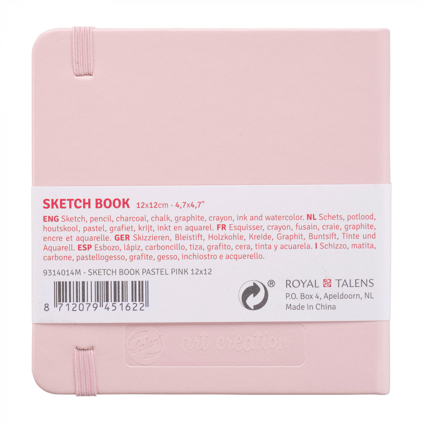 Sketchbook Pastel Pink 12x12 cm in the group Paper & Pads / Artist Pads & Paper / Sketchbooks at Pen Store (111776)