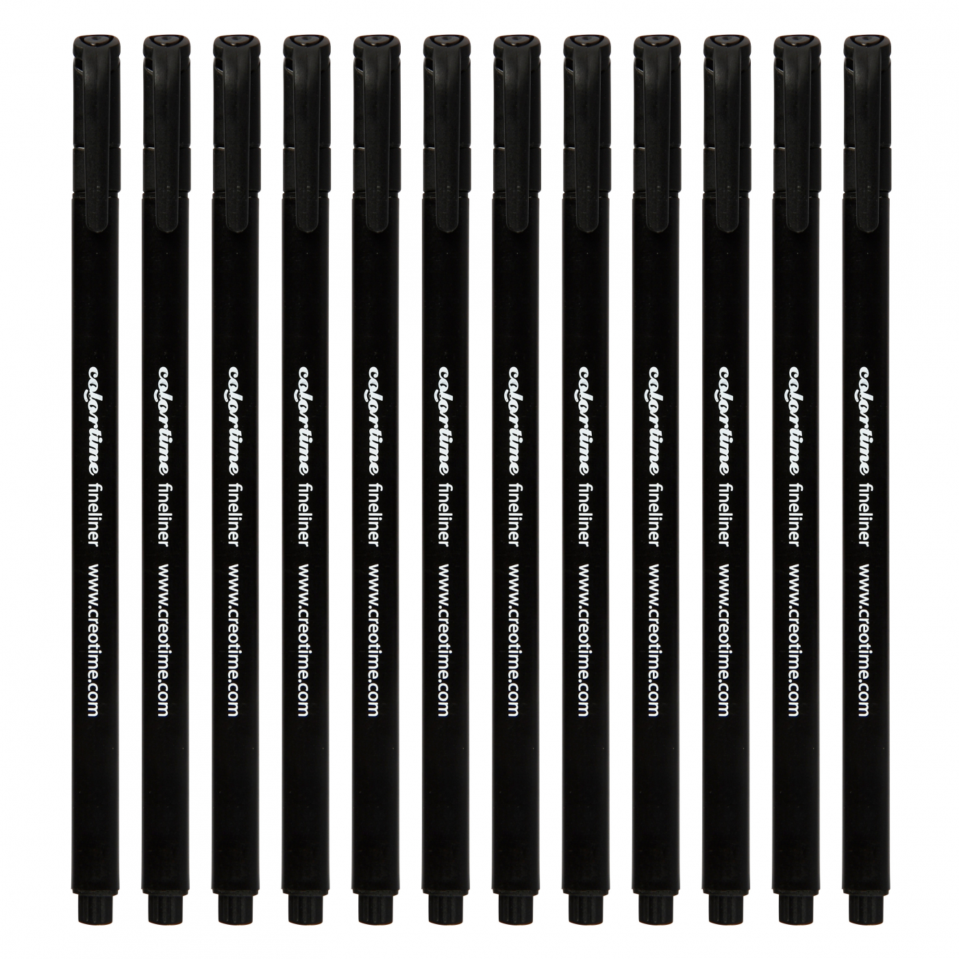 Fineliner Black 12-set in the group Pens / Writing / Fineliners at Pen Store (111853)