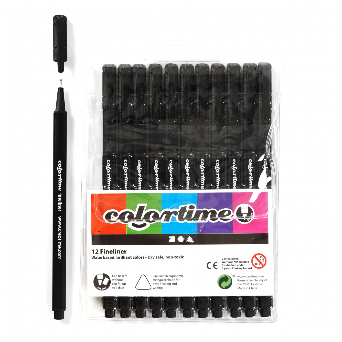 Fineliner Black 12-set in the group Pens / Writing / Fineliners at Voorcrea (111853)