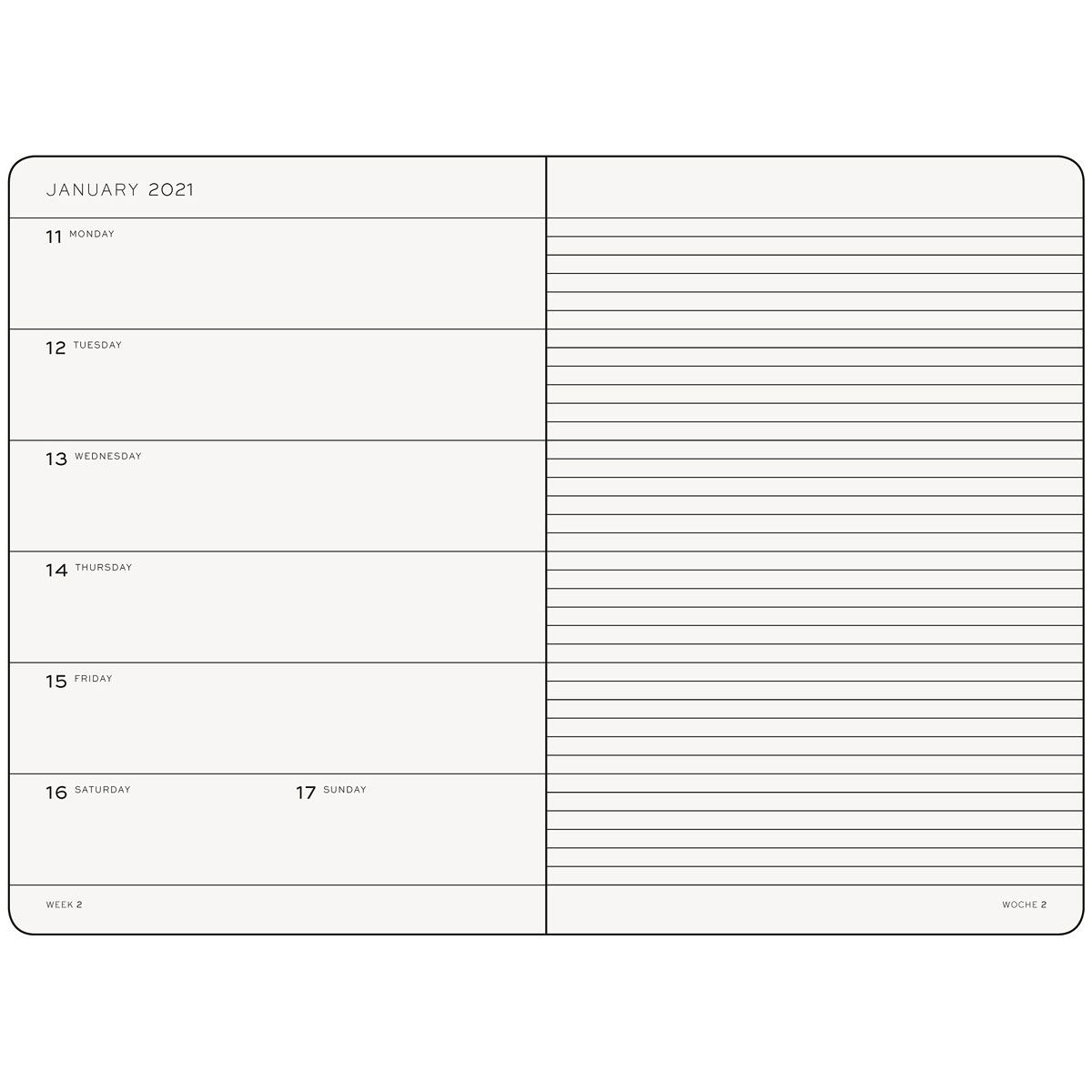 Leuchtturm1917 Calendar 2021 12m Weekly Planner A5 Powder Pen Store storage it kalender 2021 a5