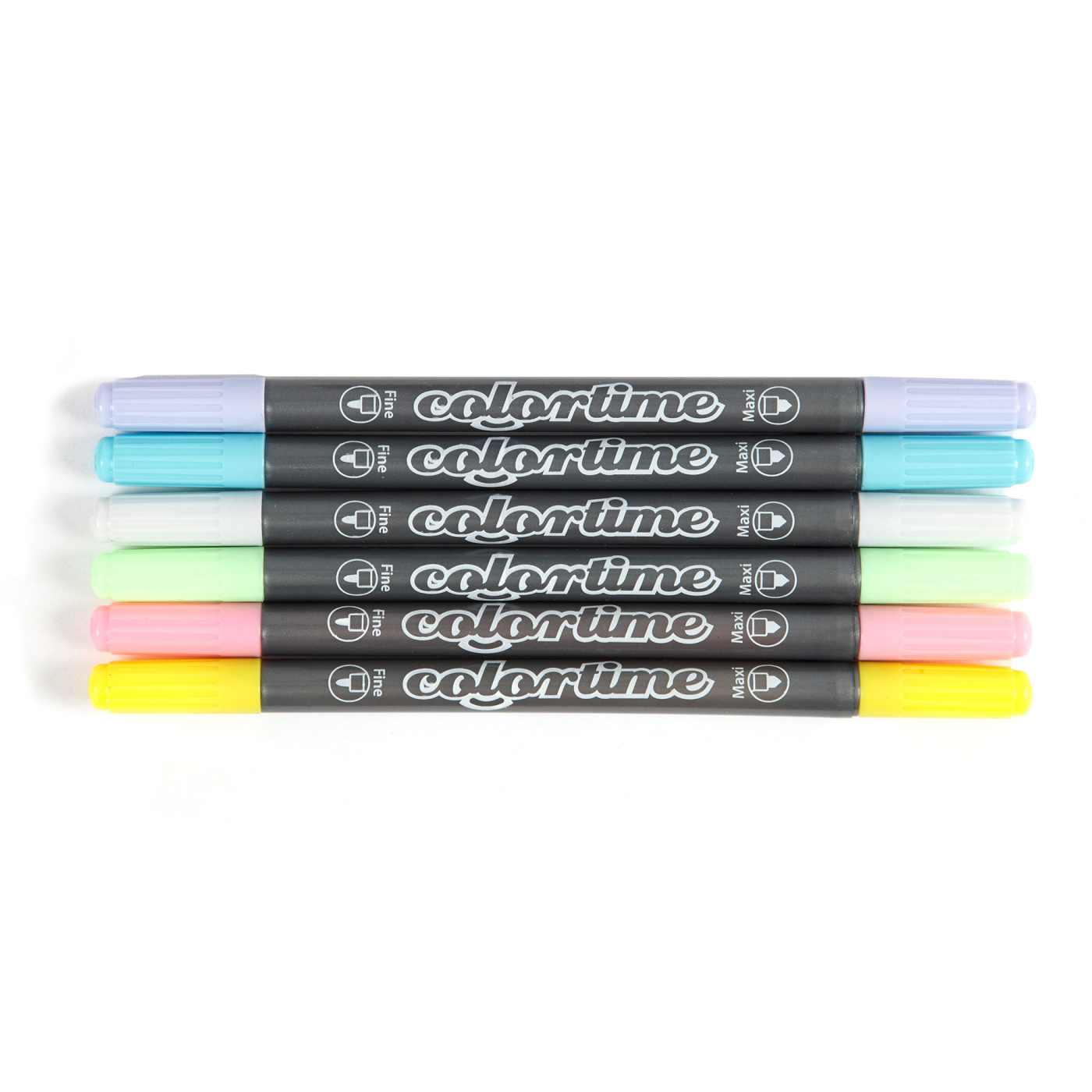 Felt-tip pens Two-Tip 6-set Pastel in the group Pens / Artist Pens / Felt Tip Pens at Pen Store (112503)