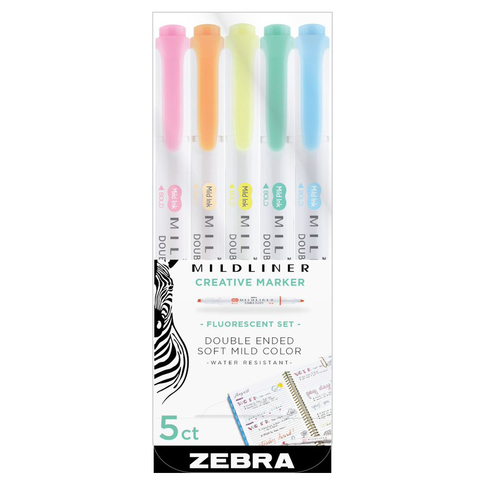Zebra MildLiner 5-pack