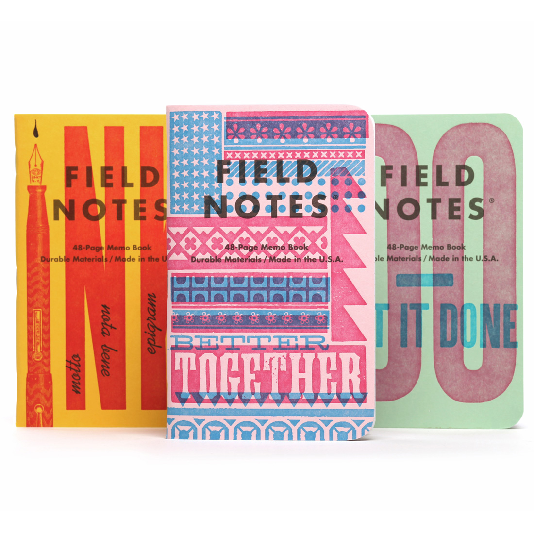 United States of Letterpress B 3-Pack in the group Paper & Pads / Note & Memo / Writing & Memo Pads at Pen Store (125130)