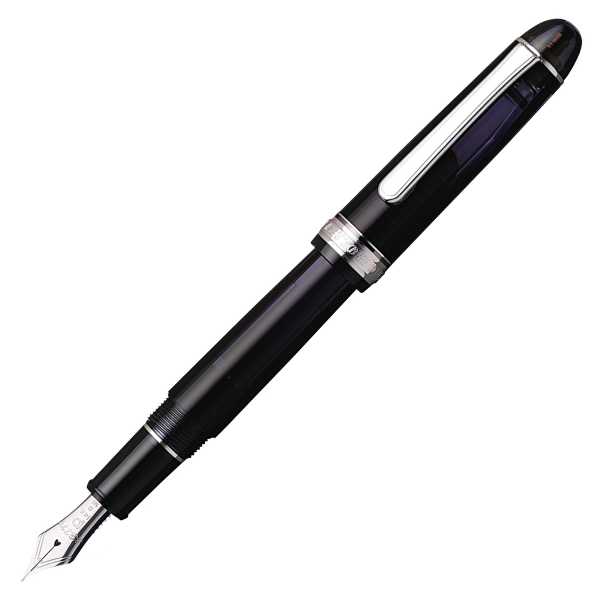 PLATINUM #3776センチュリー　#１日ブラックインブラック14K PLATINUM #3776 Century Fountain Pen - Black | PenSachi