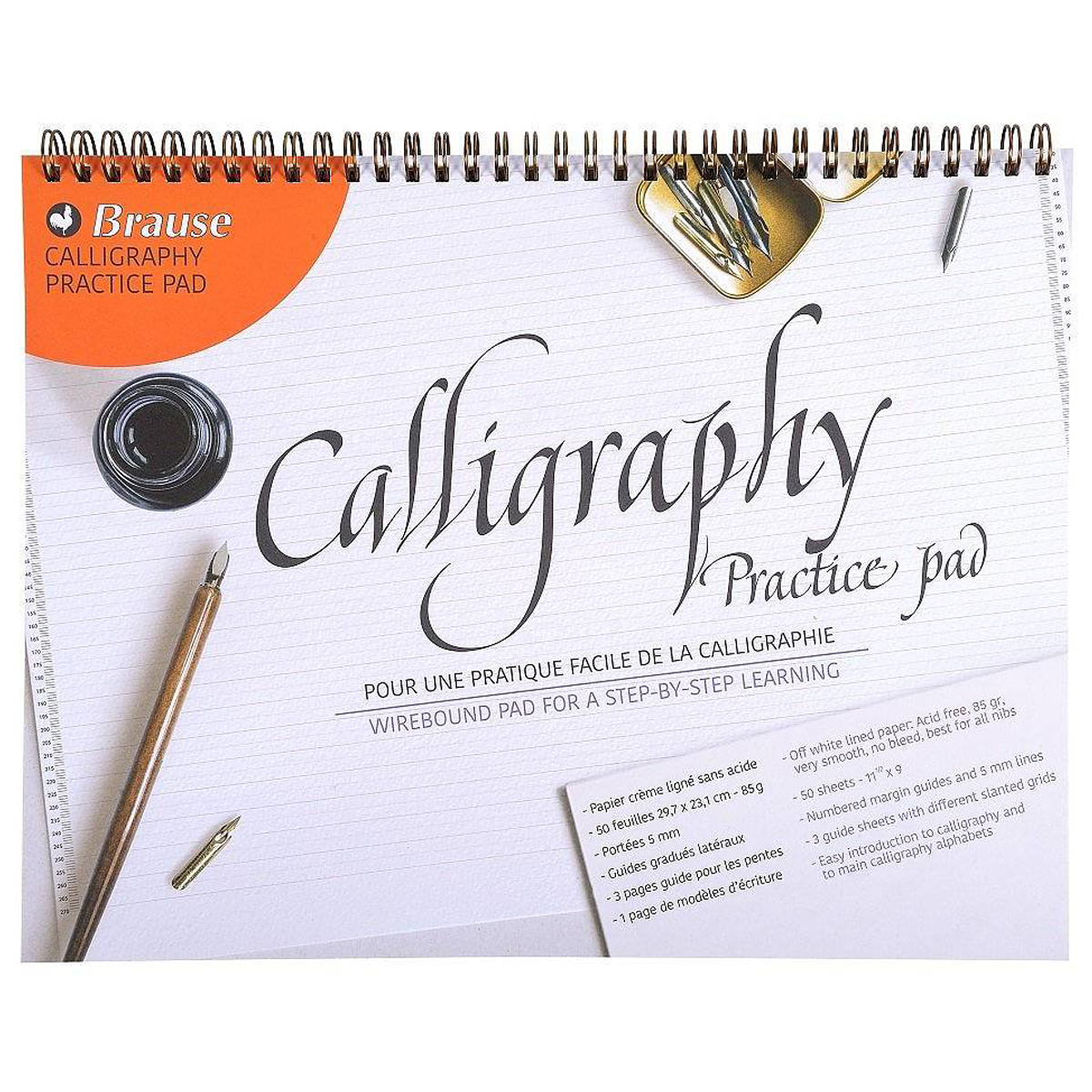 A5 Calligraphy Slanted Guide Notepad