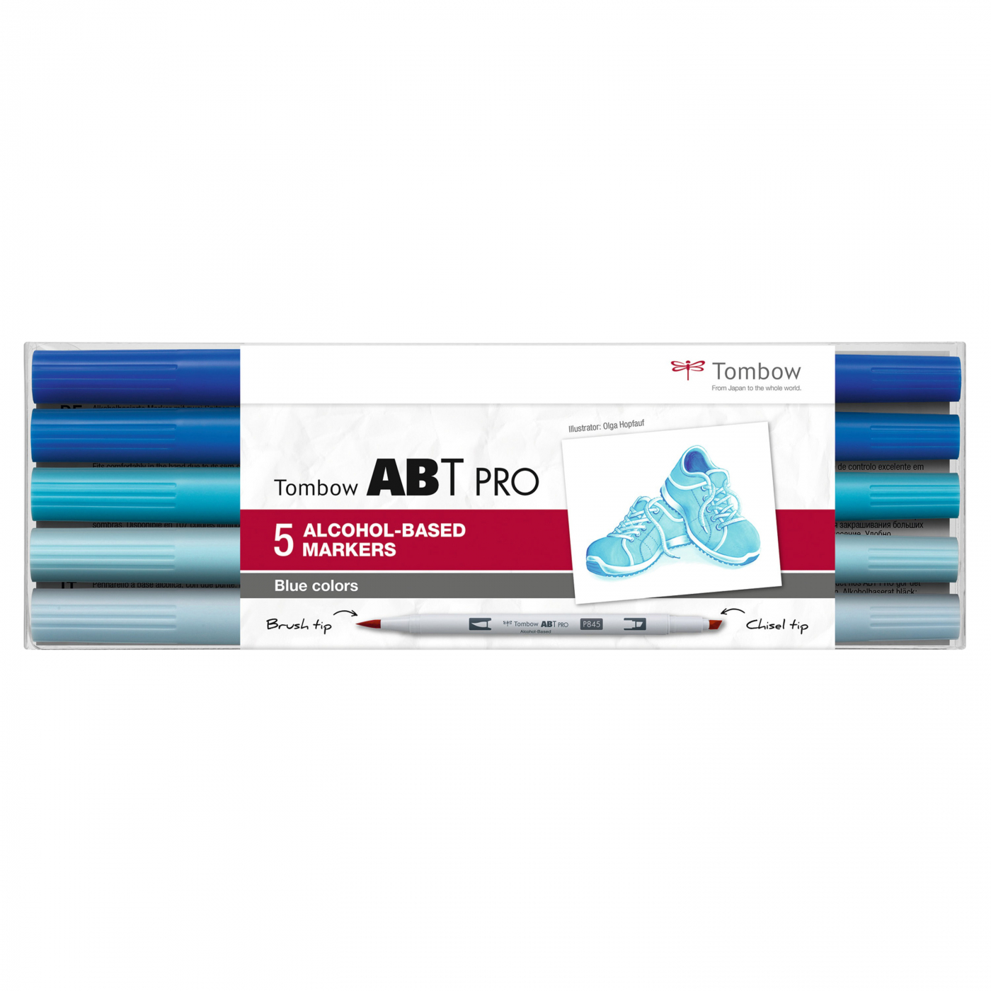 ABT PRO Dual Brush Pen 5-set Blue Colors in the group Pens / Artist Pens / Illustration Markers at Pen Store (125265)