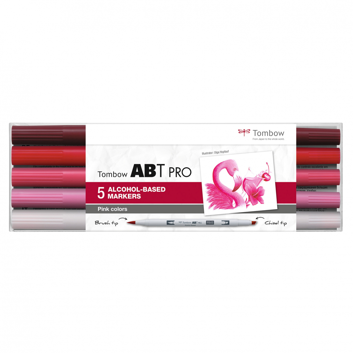 ABT PRO Dual Brush Pen 5-set Pink Colors in the group Pens / Artist Pens / Illustration Markers at Pen Store (125267)