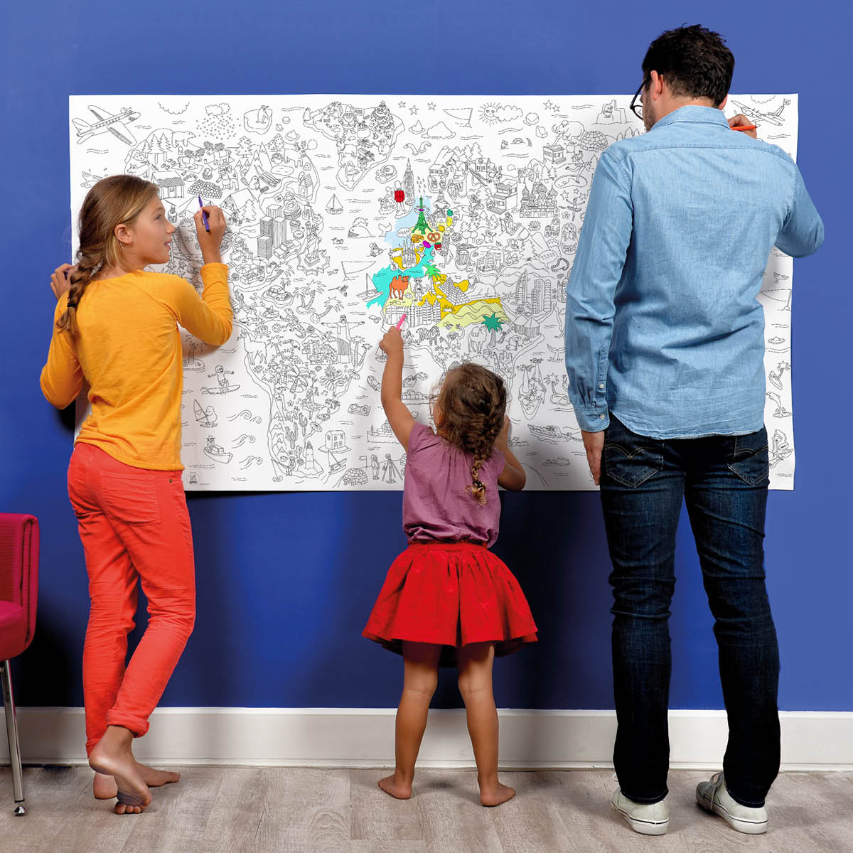 Coloring Poster XXL Atlas in the group Hobby & Creativity / Create / Crafts & DIY at Pen Store (125504)
