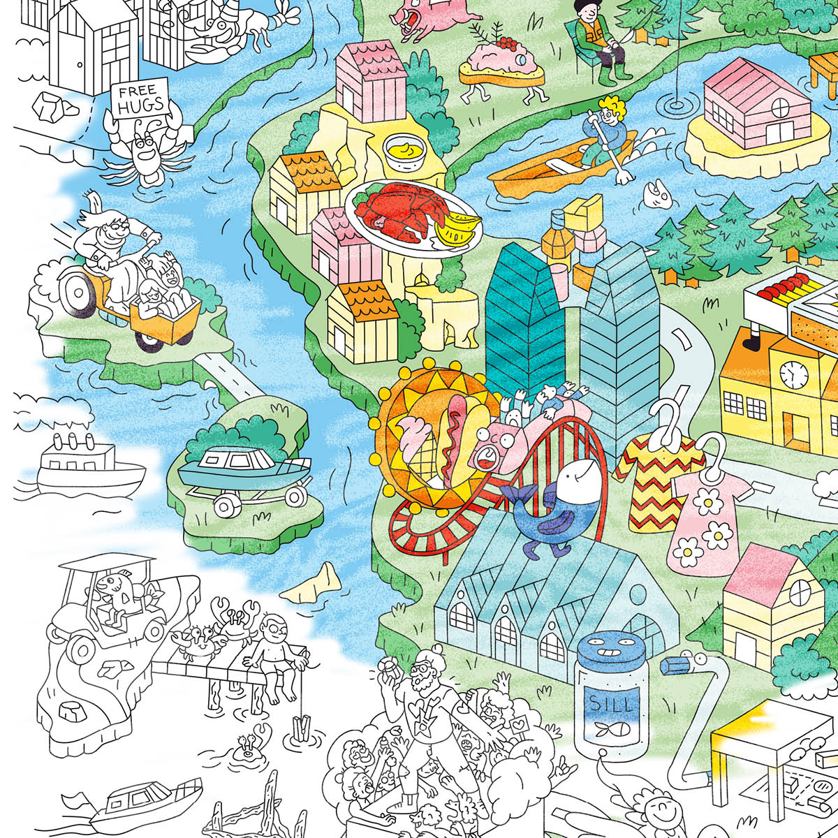 Coloring Poster XXL Sweden in the group Kids / Books for Kids / Activity & Coloring Books at Pen Store (125505)