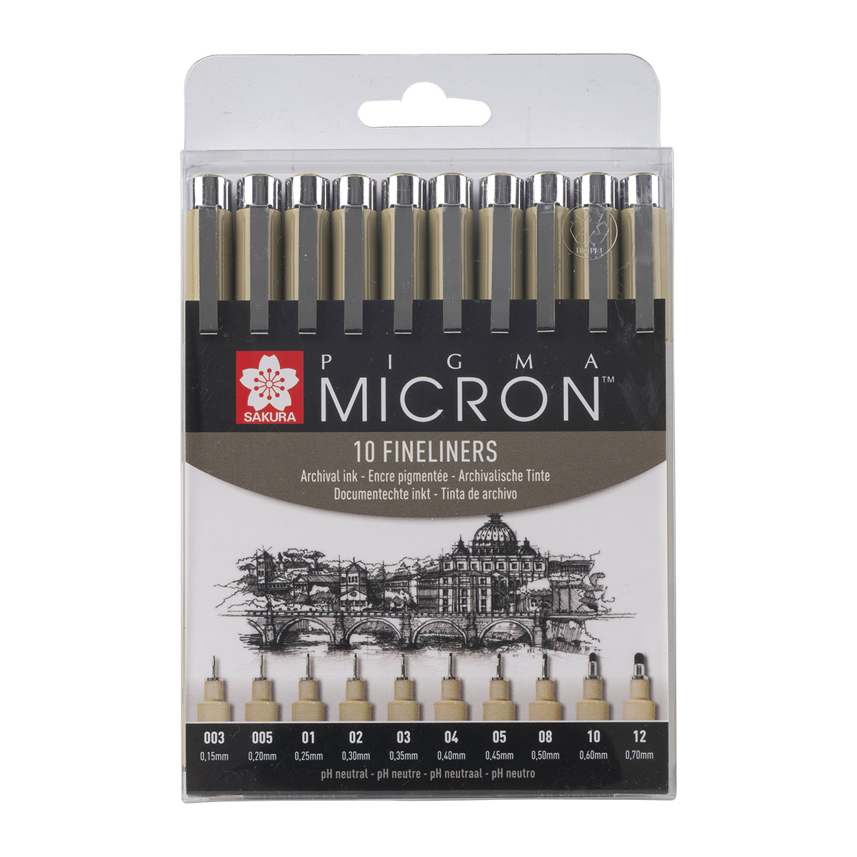 Pigma Micron Fineliner 10-set Black in the group Pens / Writing / Fineliners at Pen Store (125574)