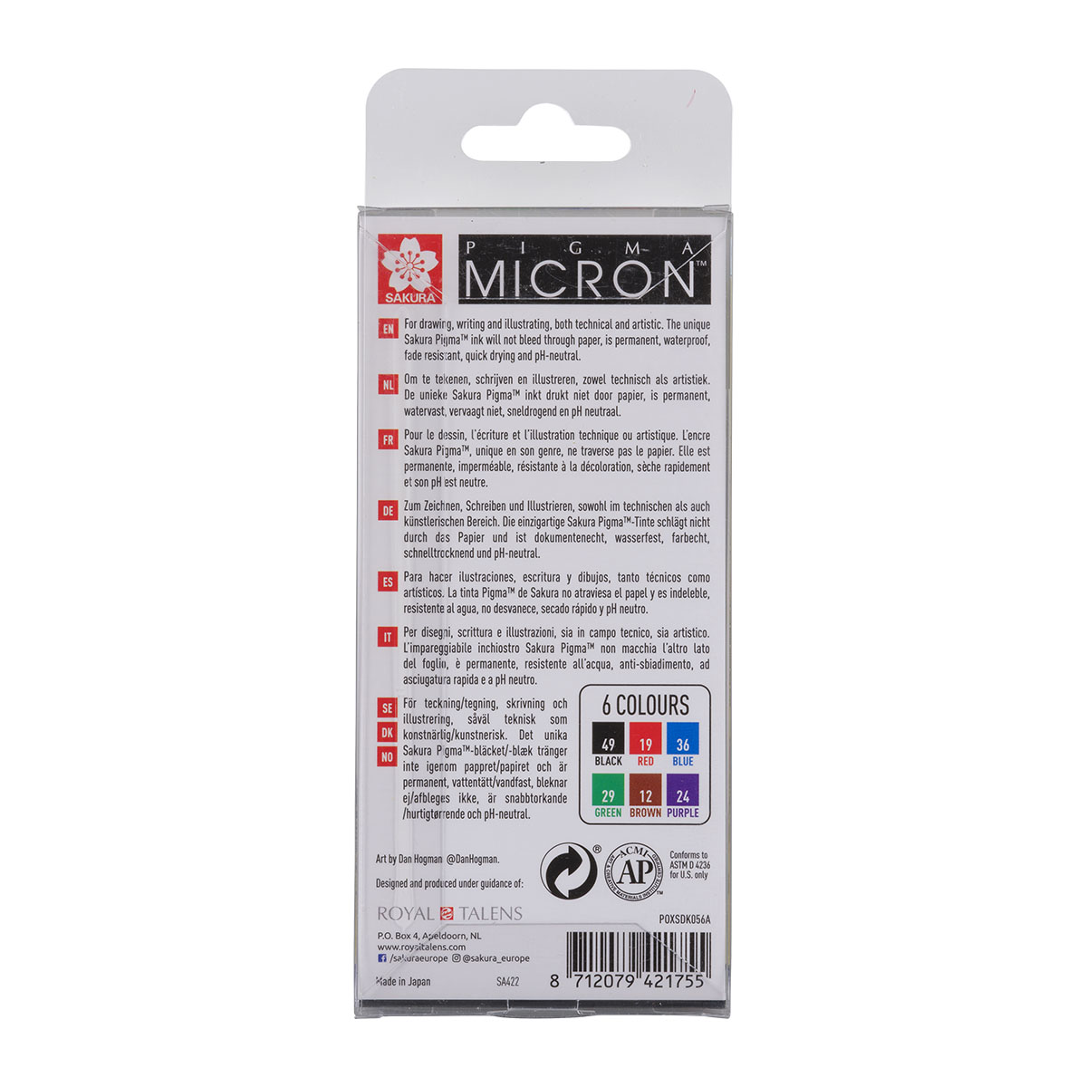 Pigma® Micron™ 005 Fine Line Pen 6 Color Set
