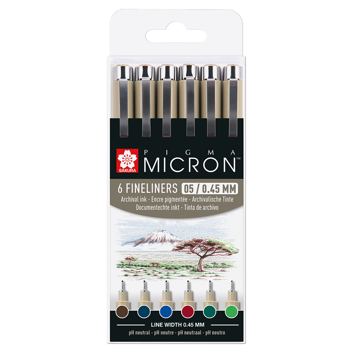 Sakura Pigma Micron Pen 01 Set of 6 Colors - Wet Paint Artists