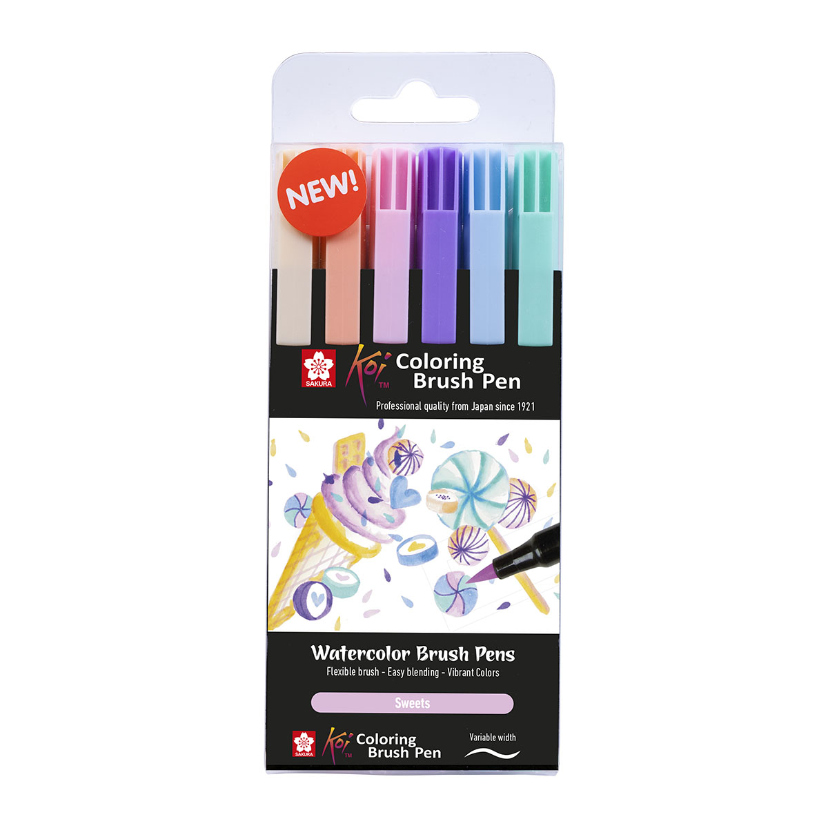 Koi Coloring Brush Pen 6-set Sweets in the group Pens / Writing / Fineliners at Pen Store (125584)